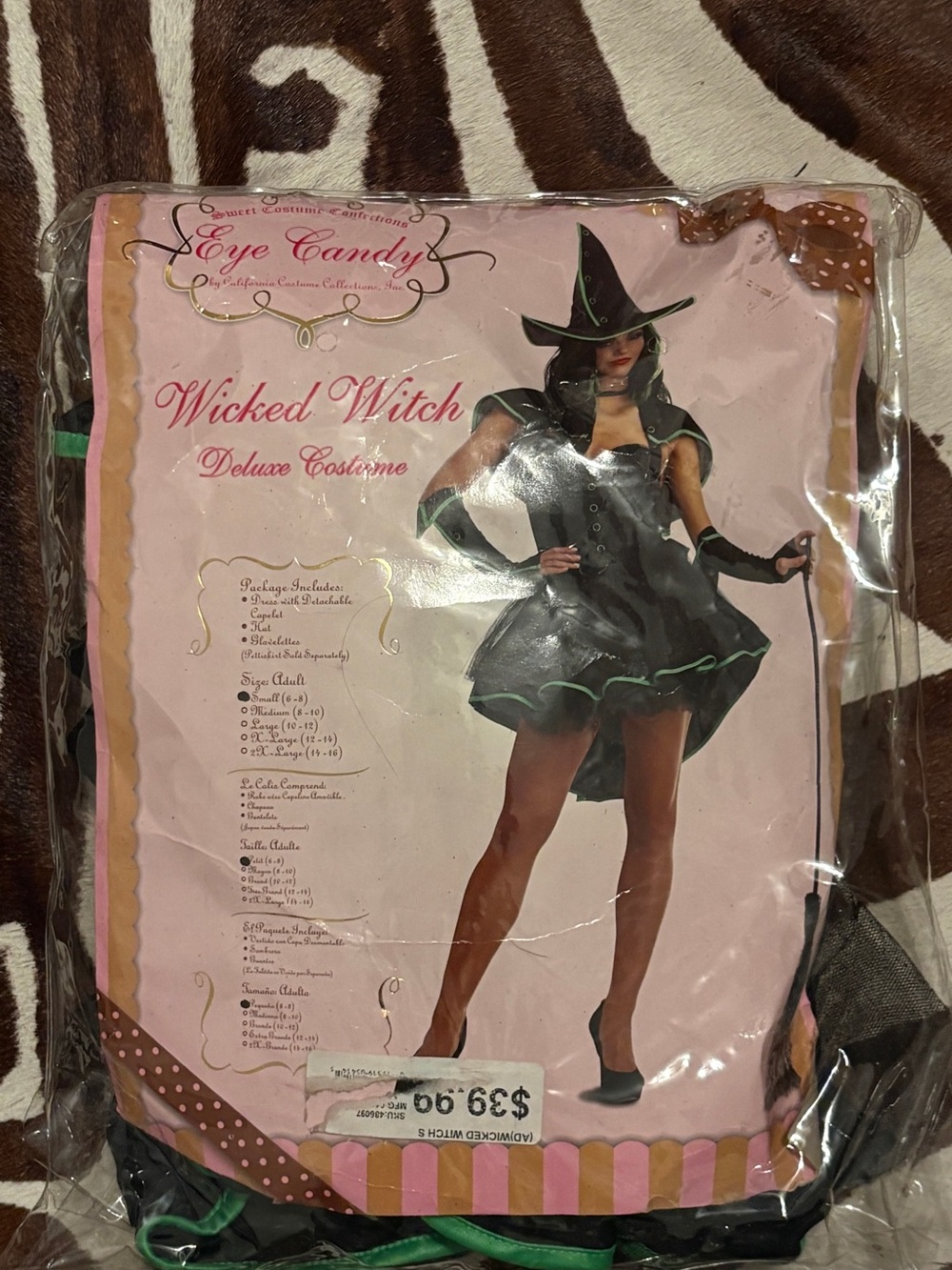 eye candy Black Witch Costume with Green Trim